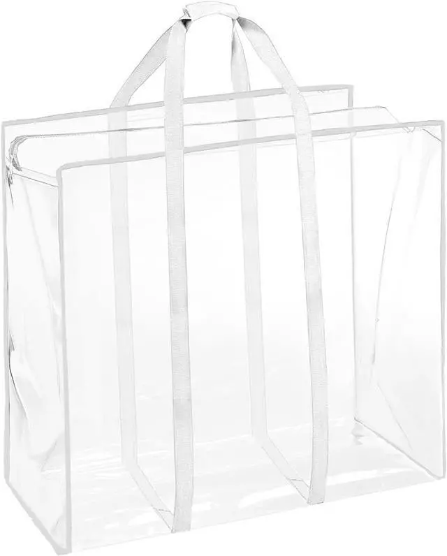 Alt view image 4 of 7 - ProPik Clear Storage Bag Gift Wrap Clothes Organizer Big Zippered Christmas Decorations Storage Vinyl Bag for Under Bed Moving Bedding Linen Pillow Blanket Cloth Bag Reinforced Handles (White, 1)