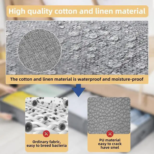 Alt view image 6 of 6 - Karida under bed storage,under bed storage containers,with Sturdy Sidewalls/Bottom and lids,for Clothes, Blanket, Pillows and Shoes underbed storage (Gray, 2 pcs)