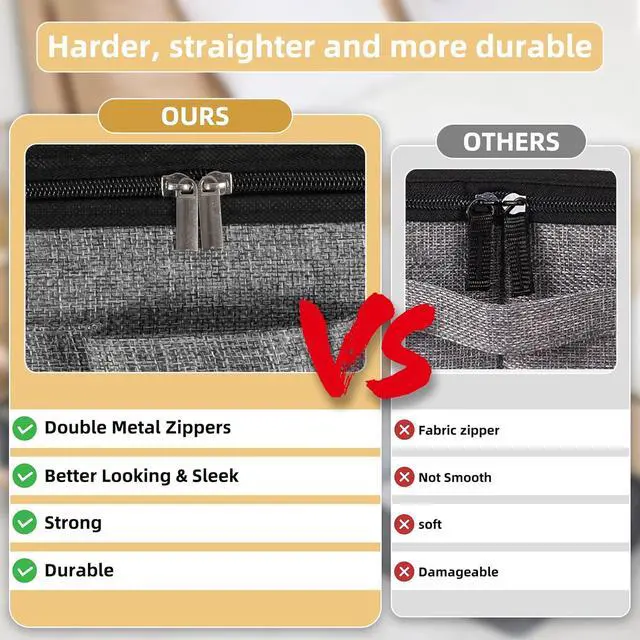 Alt view image 5 of 6 - Karida under bed storage,under bed storage containers,with Sturdy Sidewalls/Bottom and lids,for Clothes, Blanket, Pillows and Shoes underbed storage (Gray, 2 pcs)