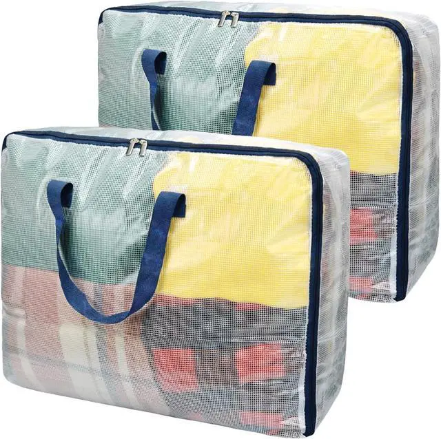Main image of Clear Storage Bags with Zipper, 75L Extra Large Capacity - Closet, Underbed Storage Organizer for Clothes, Bedding, Comforter, Toys, Pillow & Blanket (2)