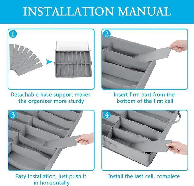 Alt view image 6 of 7 - INAYA Under Bed Shoe Storage Organizer 2 Pack, Fits 32 Pairs, Large Underbed Shoe Box Storage Containers, Clear Foldable Shoes Organizer Under the Bed Sturdy Structure with Hard Bottom Support