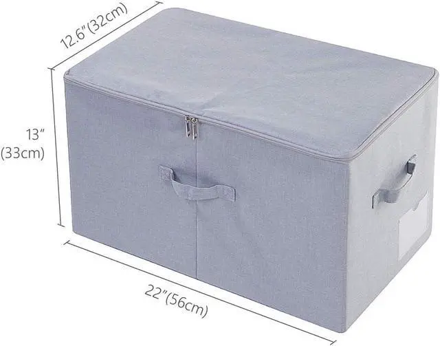 Alt view image 3 of 6 - Pack of 2, Stackable Rigid Storage Containers, Good Size for Clothing, Blankets, Duvets, Pillows Organizer, Dustproof & Washable, Light Gray