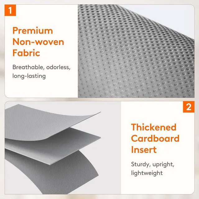 Alt view image 7 of 7 - Lifewit 4 Pack Bed Sheet Organizer, Foldable Bedding Sheet Organizers and Storage with Large Clear Window and Label, Sheets Organizer for Linen Closet, Storage Box Bins with Lids for Duvet Cover Set