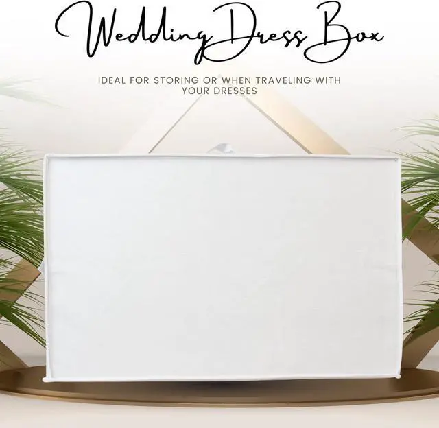 Alt view image 2 of 5 - Wedding Bridal Gown Dress Clothes Storage Travel Box Under Bed Storage Box with Acid Free Tissue Paper (White)