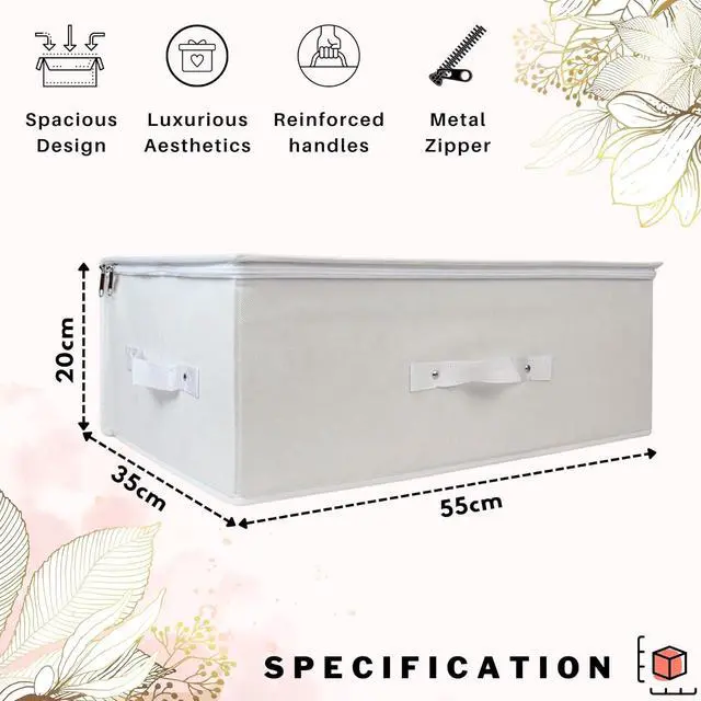 Alt view image 3 of 5 - Wedding Bridal Gown Dress Clothes Storage Travel Box Under Bed Storage Box with Acid Free Tissue Paper (White)