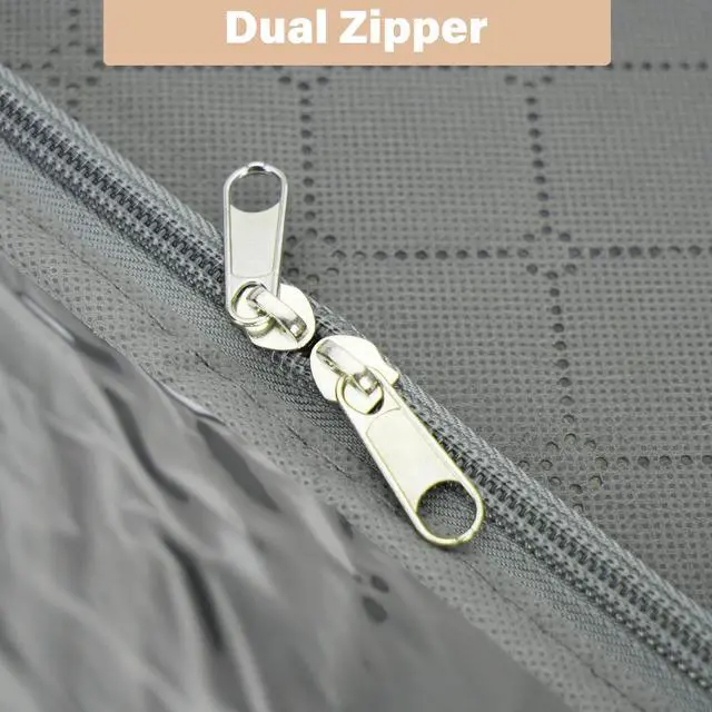 Alt view image 6 of 7 - LotFancy Foldable Under Bed Storage Bags, Closet Organizers and storage bins, Clothes Blankets Organizer, with Clear Window and Reinforced Handles, 24 x 16 x 6", Gray, Pack of 2