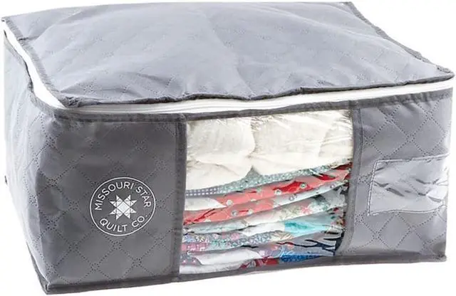 Main image of Missouri Star Blanket Storage Bag for Quilts Queen Size | Foldable Bedding Storage Bags with Zipper Clear Window | Large Fabric Tote with Handle for Underbed Storage