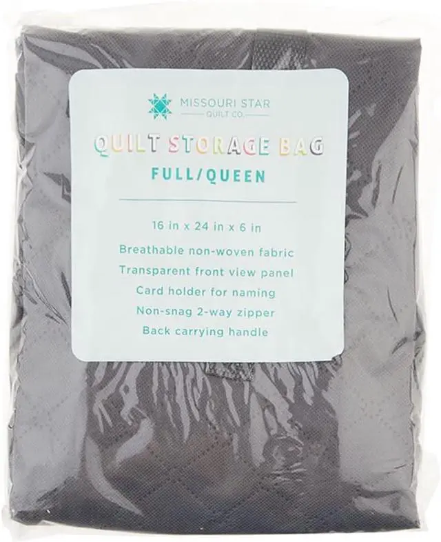 Alt view image 3 of 5 - Missouri Star Blanket Storage Bag for Quilts Queen Size | Foldable Bedding Storage Bags with Zipper Clear Window | Large Fabric Tote with Handle for Underbed Storage