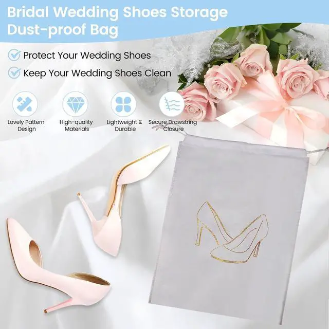 Alt view image 2 of 7 - Wedding Dress Storage Box Kit with 20 Sheets of Acid Free Tissue Paper,Dust-proof Shoe Bag,Dust-free White Gloves,Breathable Foldable Heirloom Wedding Gown Preservation Box - Bride Musthaves Beige