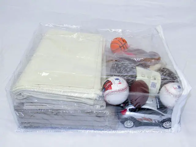 Alt view image 4 of 5 - 10-Pack Heavy Duty Vinyl Zippered Closet Storage Bags (Clear) for Sweaters, Blankets, Comforters, Bedding Sets and Much More! (15" x 18" x 6") 7 Gallon