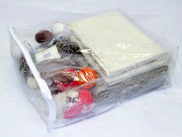 Alt view image 5 of 5 - 10-Pack Heavy Duty Vinyl Zippered Closet Storage Bags (Clear) for Sweaters, Blankets, Comforters, Bedding Sets and Much More! (15" x 18" x 6") 7 Gallon