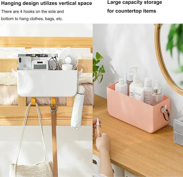 Alt view image 5 of 7 - Bedside Organizer Storage Caddy Hanging as Bunk Bed Storage Accessories Handrail Multi Pockets for Dorm Bunk Bed Shelf