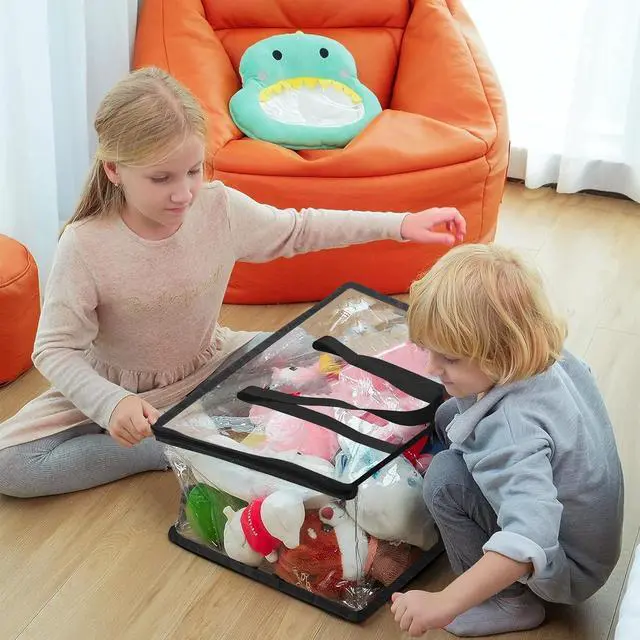 Alt view image 3 of 7 - Vieshful 3 Pack 40L+60L+90L Clear Clothes Storage Bag, Zippered Closet Organizer, Plastic Storage Containers Moving bags for Comforter, Blanket, Bedding, Duvet, Toys