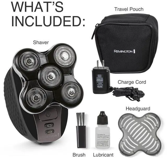 Alt view image 5 of 7 - Remington XR7000 Balder Pro Rotary Shaver Rechargeable Waterproof Electric Razor for Men Cordless Lithium Power 5 Dual Track Flexing Heads and Pop-Up Trimmer Black
