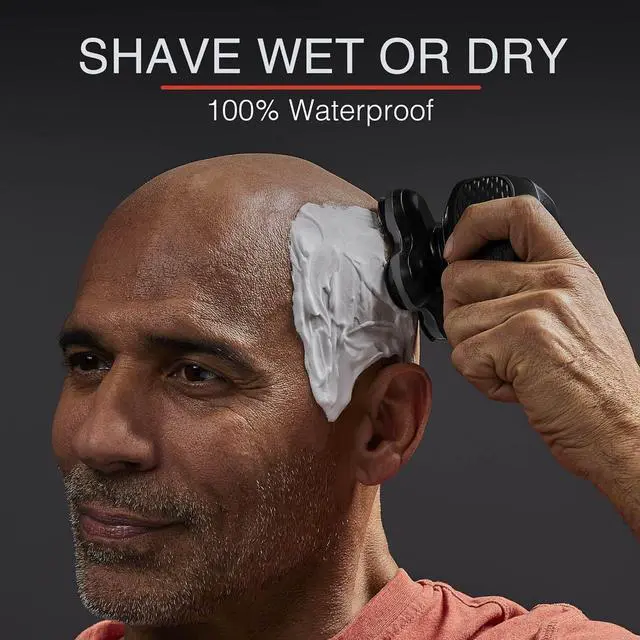 Alt view image 6 of 7 - Remington XR7000 Balder Pro Rotary Shaver Rechargeable Waterproof Electric Razor for Men Cordless Lithium Power 5 Dual Track Flexing Heads and Pop-Up Trimmer Black