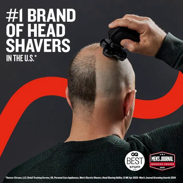 Alt view image 7 of 7 - Remington XR7000 Balder Pro Rotary Shaver Rechargeable Waterproof Electric Razor for Men Cordless Lithium Power 5 Dual Track Flexing Heads and Pop-Up Trimmer Black