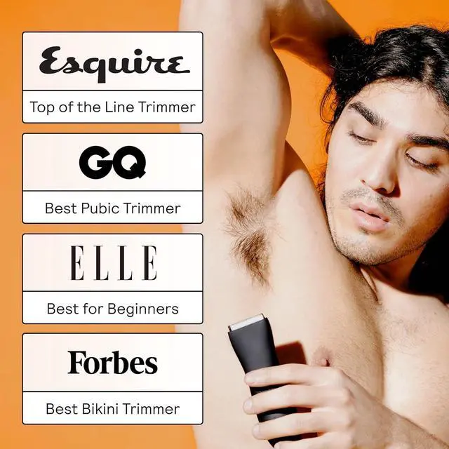 Alt view image 3 of 7 - MERIDIAN The Trimmer Original - Body Hair Trimmer for Men, Electric Shaver for Pubic Hair, Chest, Legs & Bikini, Waterproof & Rechargeable, Onyx