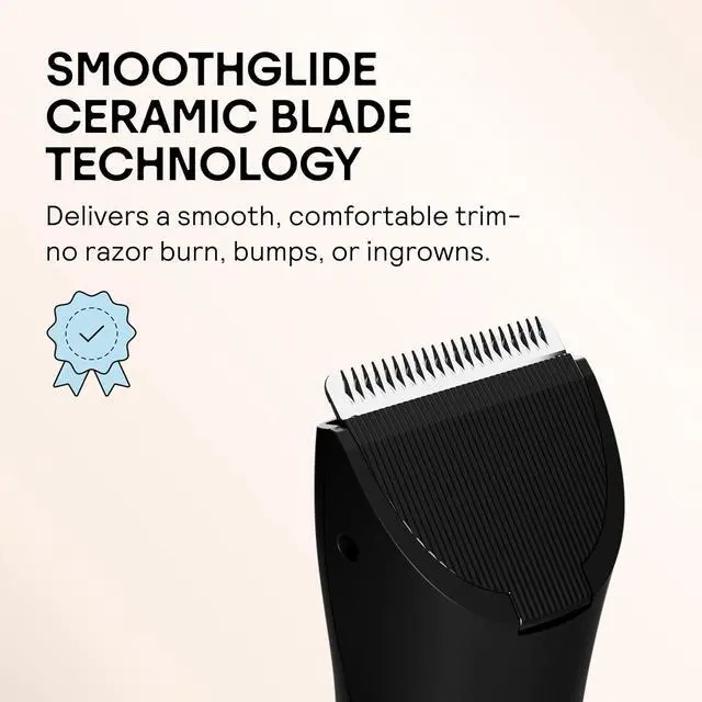 Alt view image 5 of 7 - MERIDIAN The Trimmer Original - Body Hair Trimmer for Men, Electric Shaver for Pubic Hair, Chest, Legs & Bikini, Waterproof & Rechargeable, Onyx