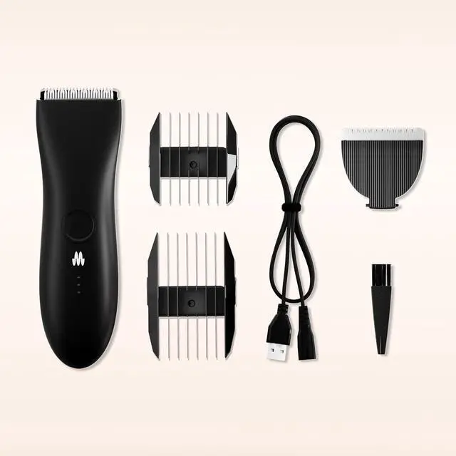 Alt view image 7 of 7 - MERIDIAN The Trimmer Original - Body Hair Trimmer for Men, Electric Shaver for Pubic Hair, Chest, Legs & Bikini, Waterproof & Rechargeable, Onyx