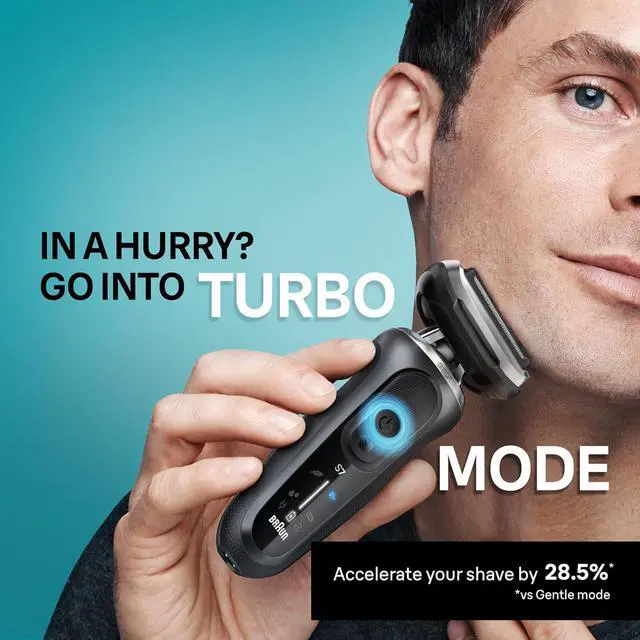 Alt view image 6 of 7 - Braun Electric Shaver for Men, Series 7 7171cc, Wet & Dry Shave, Turbo & Gentle Shaving Modes, Waterproof Foil Shaver with Precision Trimmer, Space Grey