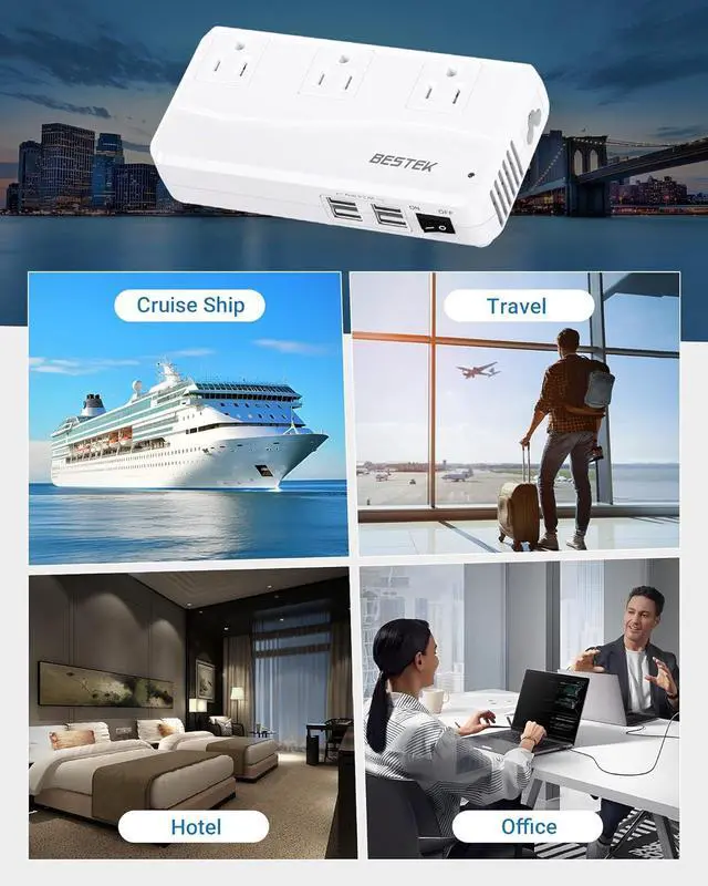 Alt view image 6 of 7 - BESTEK 220v to 110v Voltage Converter, US to Europe Converter for Hair Straightener/Curling Iron, Power Converter for European Travel, (EU/UK/AU/JP/India/South Africa Universal Plug Adapter)