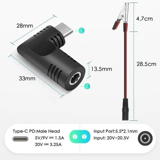 Alt view image 5 of 7 - SHNITPWR 72W universal Power Supply Adjustable DC 3V ~ 24V 3A AC/DC Adapter with USB C Charger PD 65W Upgraded 100V-240V AC to DC Converter Variable Power Adapter, 14 Tips, Alligator Clips Power Cable