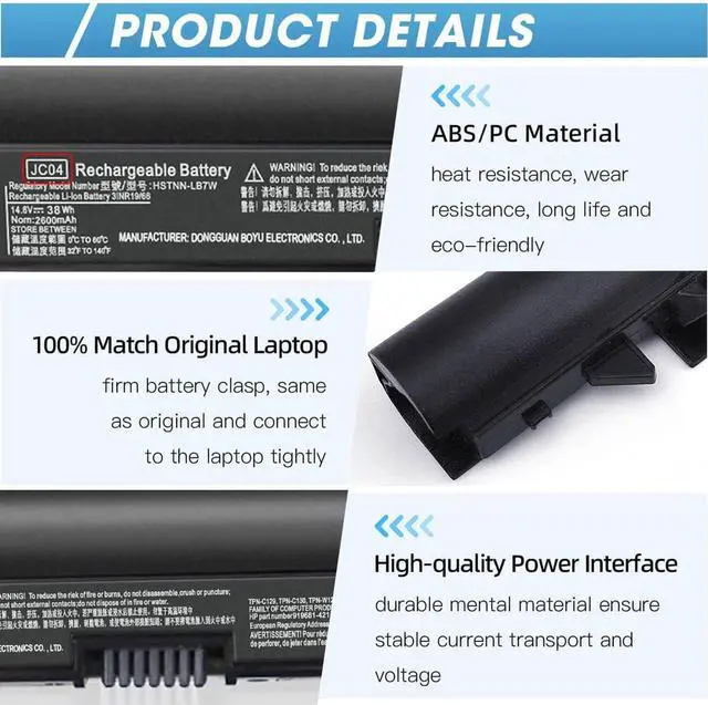 Alt view image 5 of 7 - JC03 JC04 Battery for HP Spare 919700-850 919701-850 15-bs0xx 17-bs0xxx 15-bs1xx 15-bw0xx 17z-ak000 17-ak0xx 17-bs062st 17-bs020nr 17-bs153cl 17-bs026cy 15-bs 17-bs 15-bw Series Pavilion 250 G6 255 G6