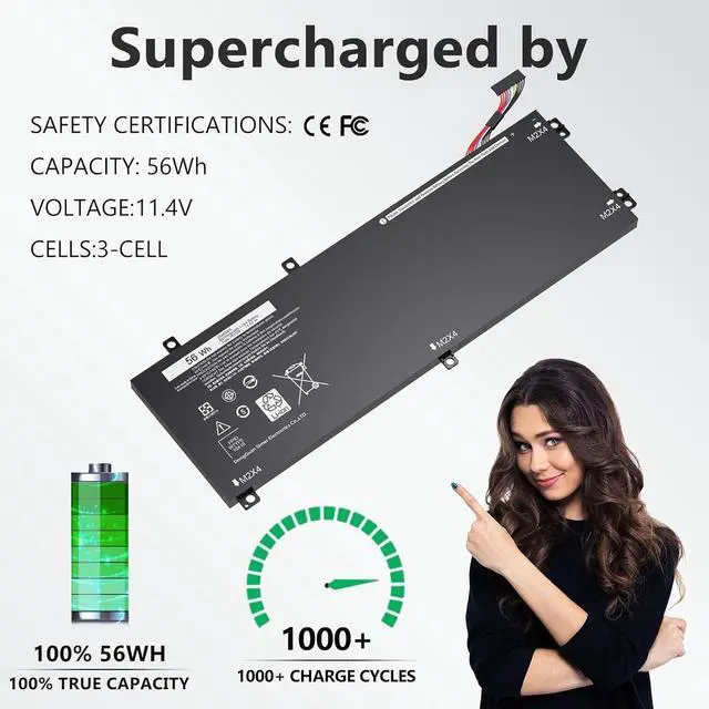 Alt view image 4 of 7 - RRCGW H5H20 Laptop Battery Compatible With Dell XPS 15 9550 9560 9570 9590 Inspiron 7590 7591 Precision 5510 5520 5530 5540 Series P56F P56F001 5D91C 05D91C 62MJV 062MJV M7R96 0RRCGW 5041C 05041C