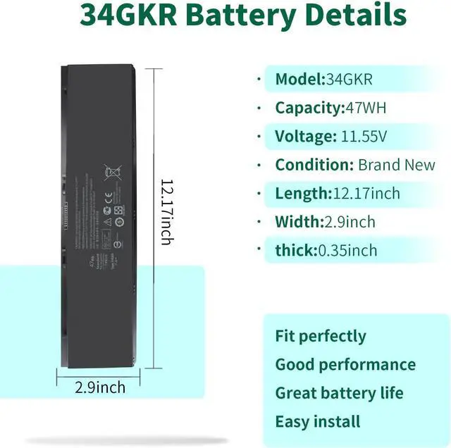 Alt view image 2 of 7 - DMKAOLLK E7440 Laptop Battery for Dell Latitude 14 7000 E7440 E7450 E7420 Series PFXCR 34GKR F38HT G95J5 3RNFD G0G2M T19VW 909H5 0909H5 451-BBFT 451-BBFV 451-BBFY E225846 Notebook Battery