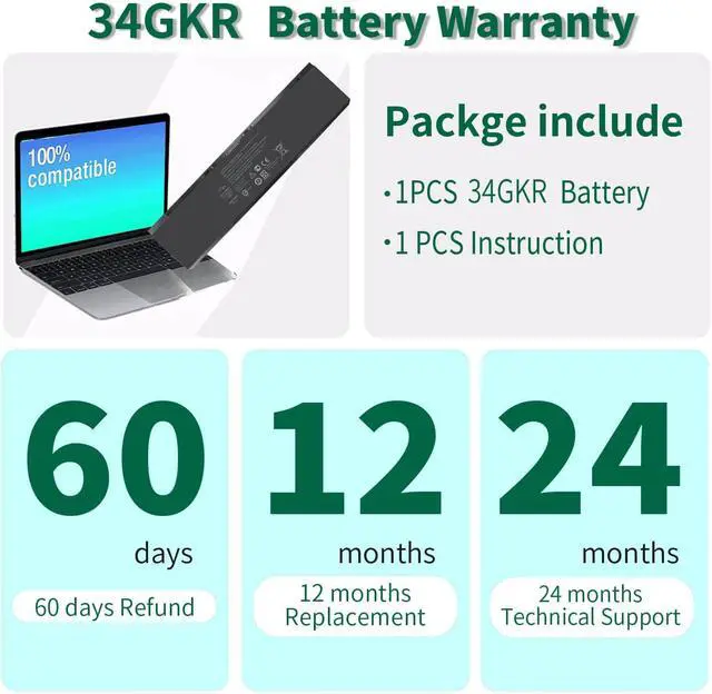 Alt view image 6 of 7 - DMKAOLLK E7440 Laptop Battery for Dell Latitude 14 7000 E7440 E7450 E7420 Series PFXCR 34GKR F38HT G95J5 3RNFD G0G2M T19VW 909H5 0909H5 451-BBFT 451-BBFV 451-BBFY E225846 Notebook Battery