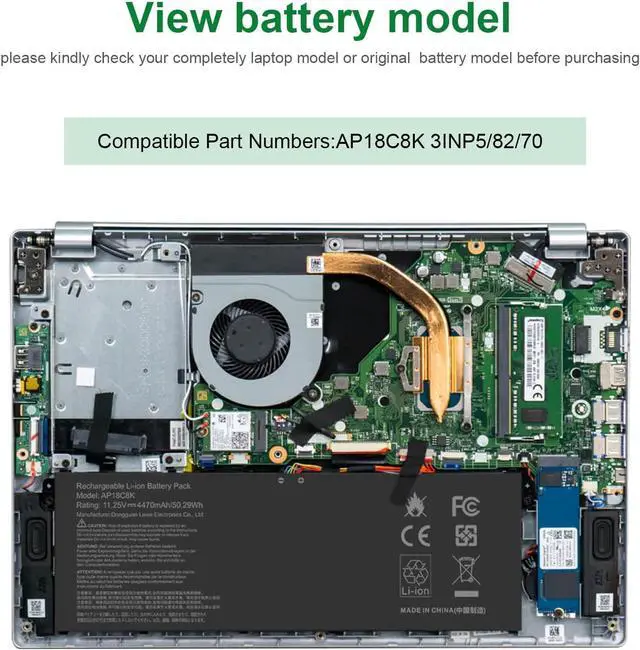 Alt view image 4 of 7 - AP18C8K Laptop Battery Compatible with Acer Aspire 5 A514-52 A514-54 7 A715-42G Swift 3 SF314-42 SF314-57 SF314-57G SF314-58 SF314-59 Chromebook CB315-3H 314-C933 TravelMate P2 TMP215-52 A514-52-58U3