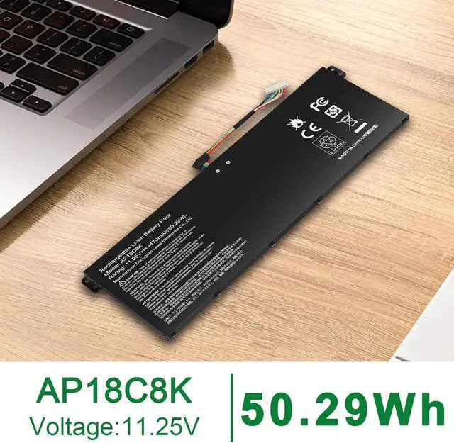 Alt view image 7 of 7 - AP18C8K Laptop Battery Compatible with Acer Aspire 5 A514-52 A514-54 7 A715-42G Swift 3 SF314-42 SF314-57 SF314-57G SF314-58 SF314-59 Chromebook CB315-3H 314-C933 TravelMate P2 TMP215-52 A514-52-58U3