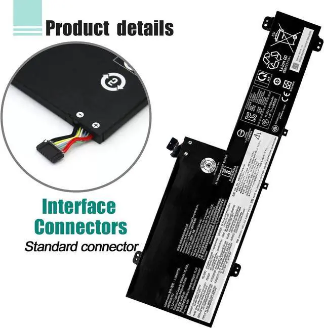 Alt view image 4 of 7 - L19M3PD6 L19C3PD6 L19D3PD6 Laptop Battery Replacement for Lenovo ideapad Flex 5-14IIL05 5-14ITL05 5-14ARE05 5-14ALC05 5-15IIL05 5-15ALC05 81X1 81X2 81X3 82HU 82HT 82HV L19L3PD6 (11.52V 52.5Wh)