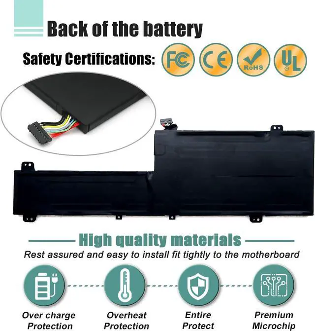 Alt view image 5 of 7 - L19M3PD6 L19C3PD6 L19D3PD6 Laptop Battery Replacement for Lenovo ideapad Flex 5-14IIL05 5-14ITL05 5-14ARE05 5-14ALC05 5-15IIL05 5-15ALC05 81X1 81X2 81X3 82HU 82HT 82HV L19L3PD6 (11.52V 52.5Wh)