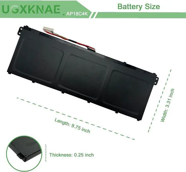 Alt view image 7 of 7 - AP18C4K Battery Replacement for Acer Aspire 5 A515-43 A515-43G A515-43-R057 A515-43-R19L A515-44 A515-44G Spin 3 SP314-54N SP314-54N-54XS A515-43-R057 A515-44G-R26L 11.4V 48Wh