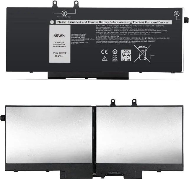 Alt view image 4 of 5 - 3HWPP Laptop Battery Compatible for Dell Latitude 5401 5410 5411 5501 5510 5511, Precision 3541 3551 Inspiron 17 7500/7506 2-in-1 Black Series Notebook 03HWPP 10X1J N2NLL 1VY7F 15.2V 68Wh
