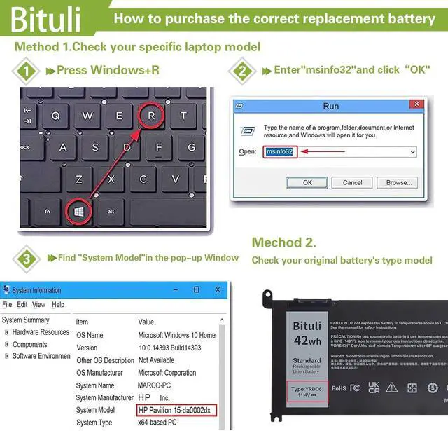 Alt view image 4 of 6 - YRDD6 1VX1H Battery for Dell Inspiron 5482 5485 7586 3583 5491 5591 5481 3310 2-in-1 5593 5584 3493 3593 3793 5480 3582 5581 5590 3584 5493 5585 5594 5598 3501 P93G001 VM732 Vostro 3491 5490