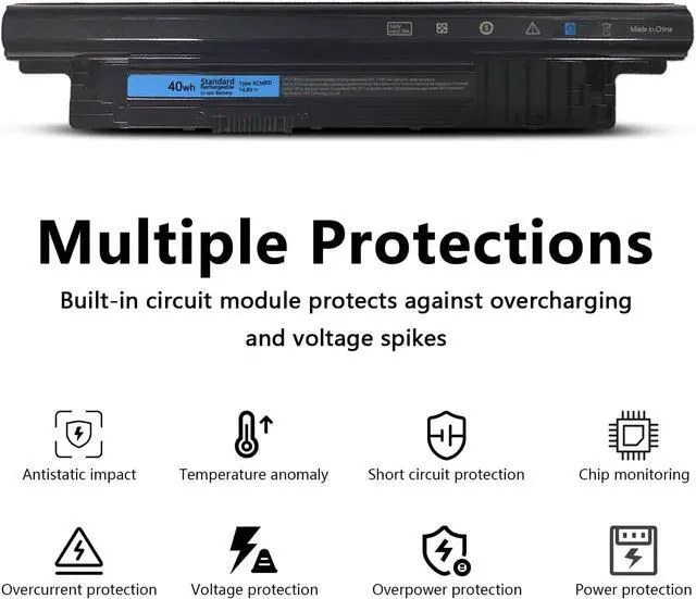 Alt view image 4 of 6 - 40Wh XCMRD 14.8V Battery Compatible with Dell Inspiron 15 3000 Series 3521 3531 3537 3541 3542 15R 5537 5521 17 17R 3721 3737 5737 5721 14R 14 3437 5421 Latitude 3440 3540 Vostro 2421 2521 P28F