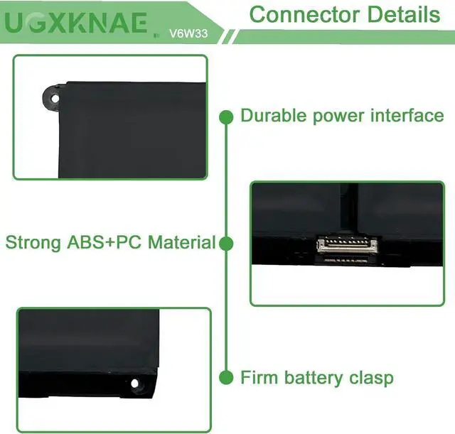 Alt view image 3 of 7 - V6W33 54Wh Laptop Battery Compatible with Dell Inspiron 15 3510 3511 5310 5410 5418 5515 5510 5518 Vostro 3510 3511 3515 5410 5510 Latitude 3320 3520 3420 Series Laptop G91J0 TN70C 15V