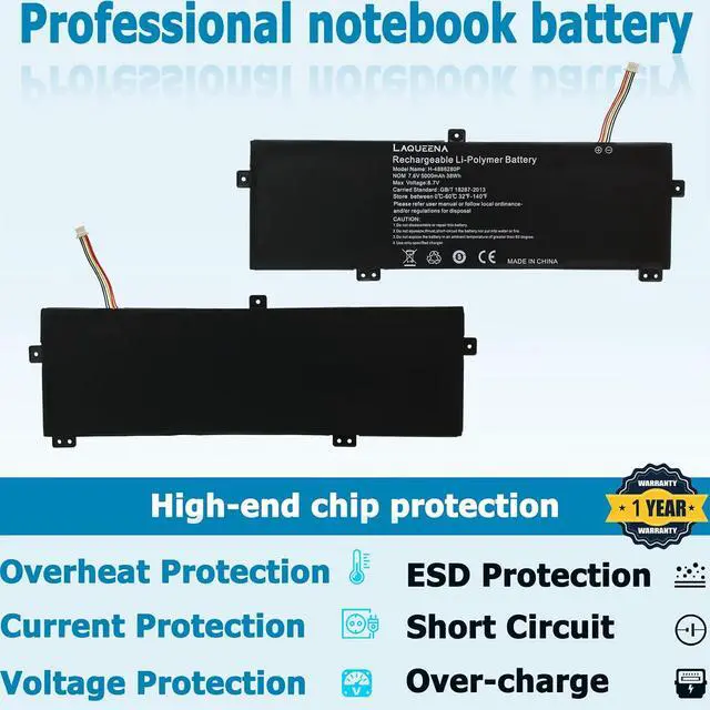 Alt view image 4 of 7 - H-4886280P Laptop Battery Compatible with Gateway GWTN156-11BK GWTN156 Series U3576127PV U3576127 5080270P 4886280P 4-Cell 7.6V 38Wh