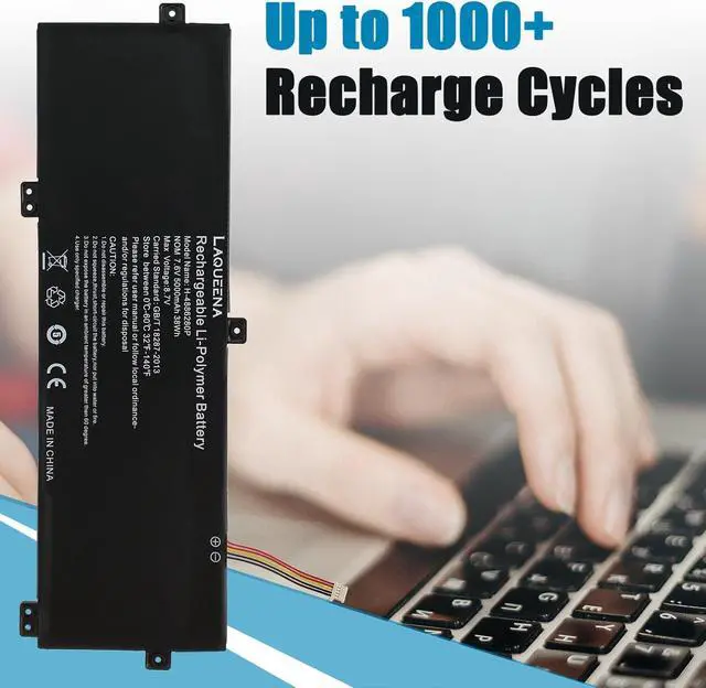 Alt view image 6 of 7 - H-4886280P Laptop Battery Compatible with Gateway GWTN156-11BK GWTN156 Series U3576127PV U3576127 5080270P 4886280P 4-Cell 7.6V 38Wh