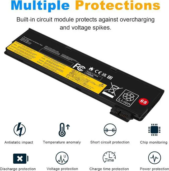 Alt view image 6 of 7 - Fancy Buying 0C52861 0C52862 Battery for Lenovo Thinkpad L450 L460 L470 T440 T440s T450 T450s T460 T460P T470P T550 T560 K2450 S440 S540 P50S W550 W550S X240 X250 X260 X270 Series 45N1128 45N1734
