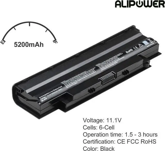 Alt view image 2 of 7 - ALIPOWER 6-Cell Laptop Battery Replacement for Compatible dell Inspiron 3520 15R N5010 N5110 N5030 N5040 N5050 17R N7010 N7110 14R N4010 N4110 M5040 Vostro 3420 3450 3550