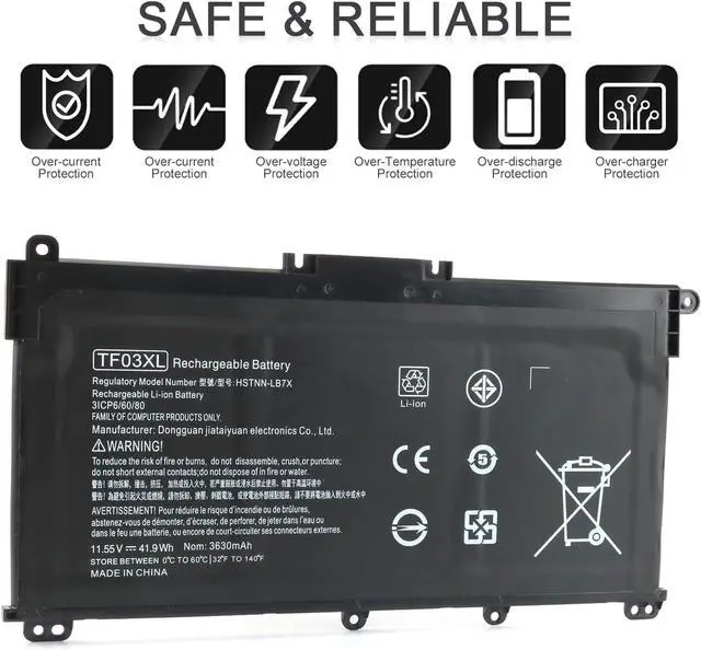 Alt view image 5 of 6 - TF03XL 920070-855 Spare Battery for HP Pavilion x360 14m-cd0001dx 14m-cd0003dx 15-cc0xx 15-cc023cl 15-cc123cl 15-cc050wm 17-ar050wm 15-cc 15-cd 14-bf 14-bf050wm Serie tpn-q190920046-121