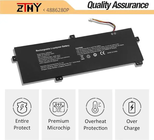 Alt view image 5 of 7 - H-4886280P U3576127PV-2S1P Laptop Battery Replacement for Gateway GWTN156-11 GWTN156-11BK GWTN156-11BL GWTN156-11GN GWTN156-11RD Series U3576127PV U3576127 5080270P 4886280P 2ICP4/76/127 7.6V 38Wh