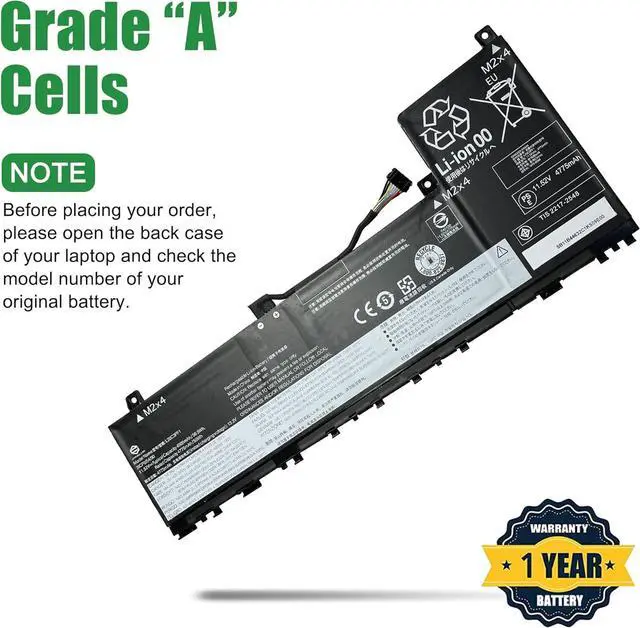 Alt view image 4 of 6 - L20C3PF1 SB11B44632 5B11B44626 Laptop Battery Replacement for Lenovo IdeaPad 5 Pro 14ARH7 14IAP7 14ACN6 Series L20M3PF1 SB11B44631 5B11B44633 L20D3PF0 SB11B44634 5B11B44625 11.52V 56.5Wh