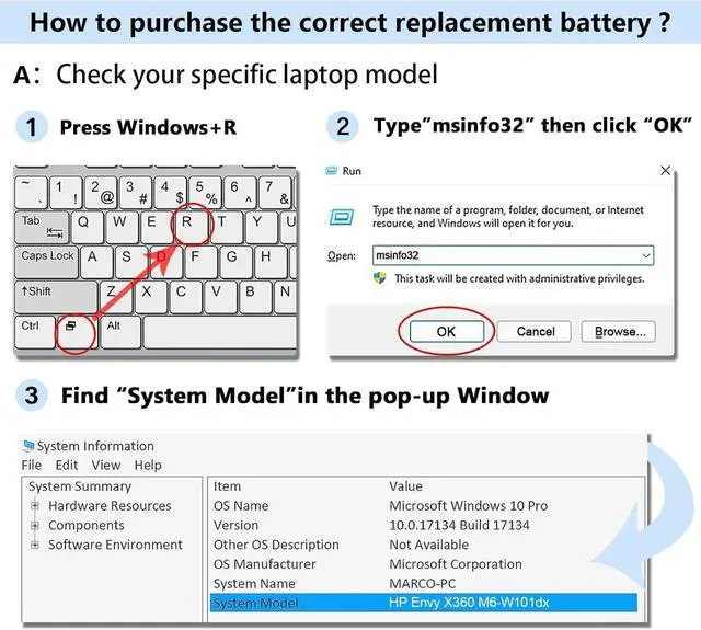 Alt view image 4 of 7 - BK03XL Laptop Battery for HP Pavilion X360 14-BA 14M-BA Series 14-BA253CL 14M-BA114DX 14M-BA011DX 14-BA1XX 14-BA2XX 14-BA153CL 14-BA125CL 14M-BA013DX 14-BA175NR 14M-BA1XX 14M-BA0XX(11.55V/41.7Wh)