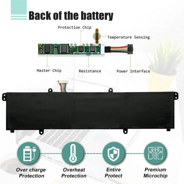 Alt view image 5 of 7 - C31N1911 B31N1911 Laptop Battery for VivoBook Flip 14 X1702ZA D413DA TP420IA F413JA TM420IA R413DA X413FA S433EA M413DA K413FA X421DA X421EA X421EP X421EQ V4050FA V433FA S4600FA