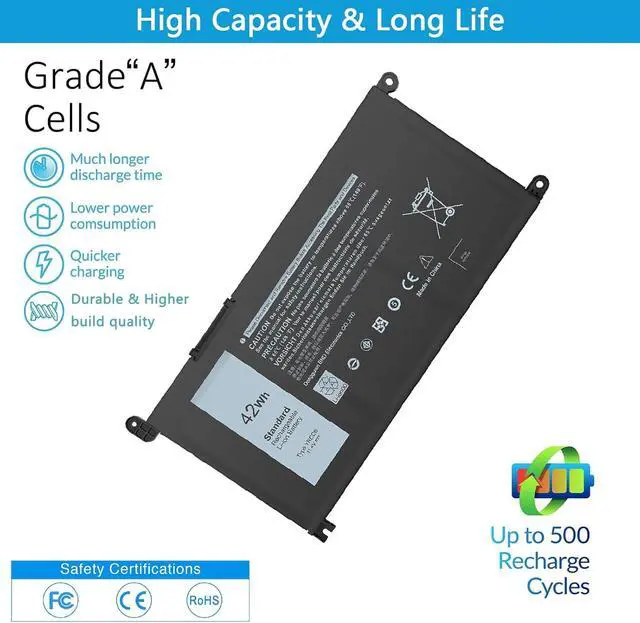 Alt view image 3 of 7 - YRDD6 Laptop Battery Replacement for Dell inspiron 15 3000 3582 3583 3501 3593 inspiron 15 5000 Series 5582 559055915593 5594 5598 3493 5493 5491 5482 7586 Inspiron 17 3000 Vostro 5481 VX1H 0VM732