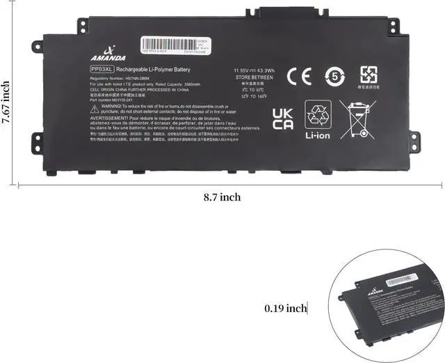 Alt view image 5 of 6 - M01118-421 PP03XL PV03XL Laptop Battery for HP Pavilion x360 13-BB 13-BB0000 14-DV 14-DV0000 14-DK 14-DK0000 14M-DW 15-EH Series Series PP03XL PPO3XL PVO3XL L83388-421 M01144-005
